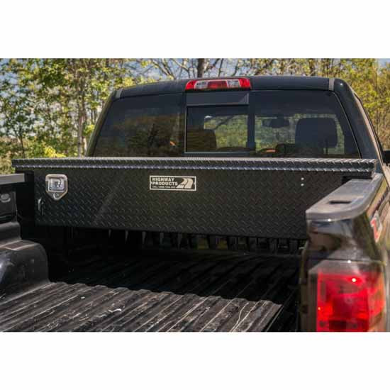 Smooth Black Aluminum Low Profile Tool Box W/ Black Diamond Plate Lid- 70 X 13.5 X 20 Inch
