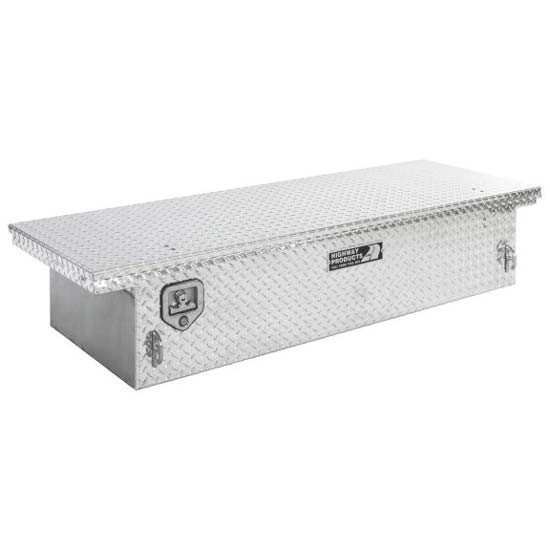 Smooth Aluminum Low Profile Tool Box W/ Tank Brite Base, Diamond Plate Lid- 70 X 13.5 X 23 Inch