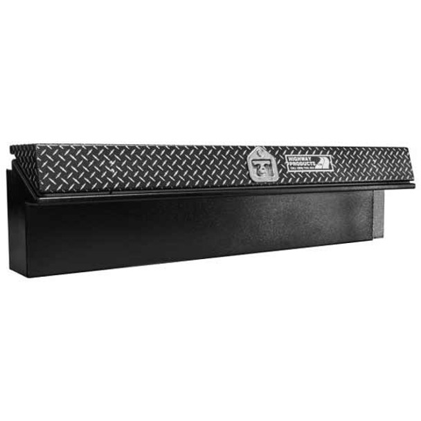 90 X 16 X 16 Inch Smooth Aluminum Driver Side Low Side Tool Box W/ Black Diamond Plate Lid