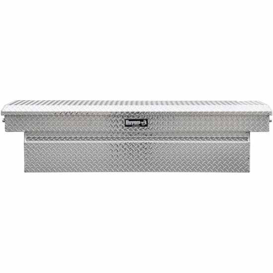 Diamond Plate Aluminum Crossover Tool Box W/ Gas Shocks- 13 X 20 X 63 Inch