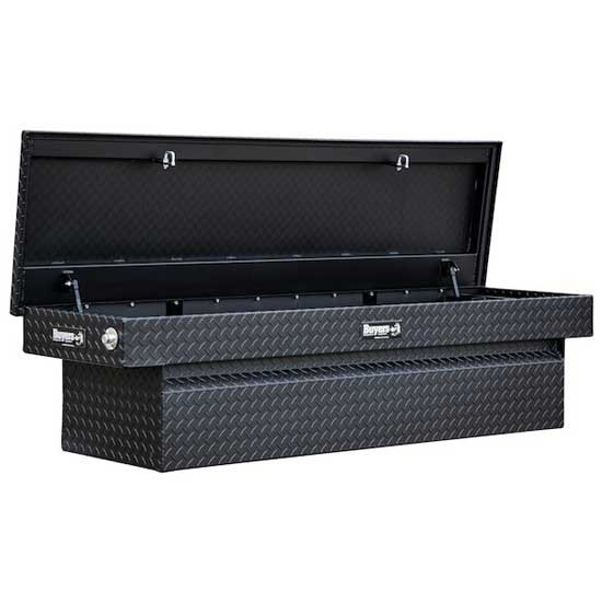 Textured Matte Black Diamond Plate Aluminum Crossover Tool Box W/ Gas Shocks- 23 X 20 X 71 Inch