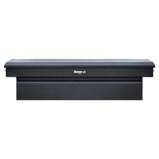 Textured Matte Black Diamond Plate Aluminum Crossover Tool Box W/ Gas Shocks- 18 X 27 X 71 Inch