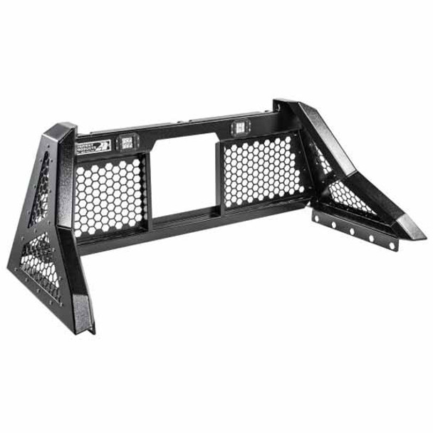 Military-Grade Aluminum Savage HD Cab Rack W/ Smooth Black Uprights, Window, Honeycomb Mesh, Size 2