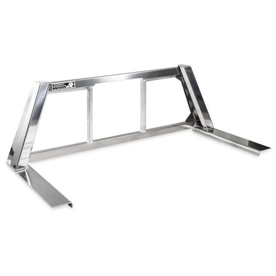 Size 2 Smooth Aluminum Open Post Cab Rack W/ Tank Brite Uprights, Window For Ram, Ford, GMC, Nissan, Toyota