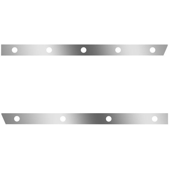 4 Inch Stainless Steel Standard Cab Panels W/ 9 Total 2 Inch Light Holes For Peterbilt 388, 389 123 BBC