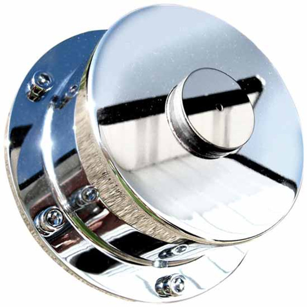 Chrome-Plated Billet Aluminum Front Oil Cap Cover Smooth Face Without Window - 6 Hole 5.50 Inch Bolt Pattern