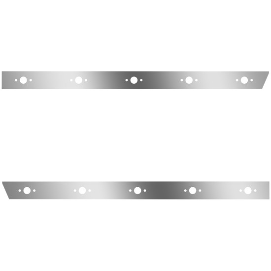 4 Inch Stainless Steel Standard Cab Panels W/ 10 P3 Light Holes For Peterbilt 388, 389