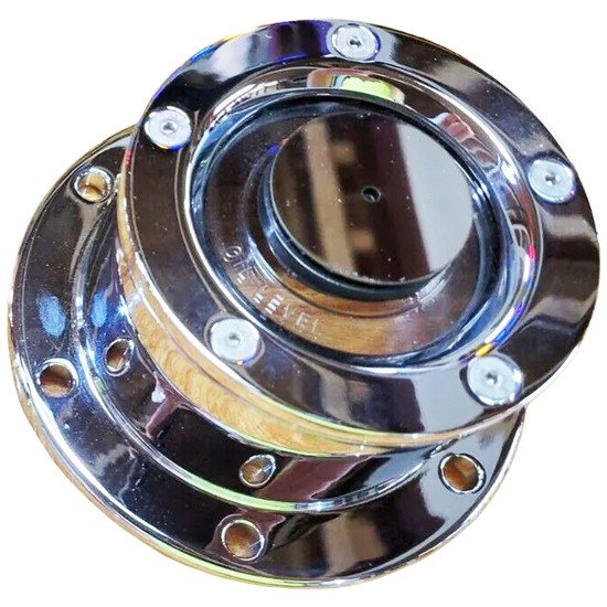 Chrome-Plated Billet Aluminum Front Oiler Cap Cover With Window - 4.50 Inch Bolt Pattern