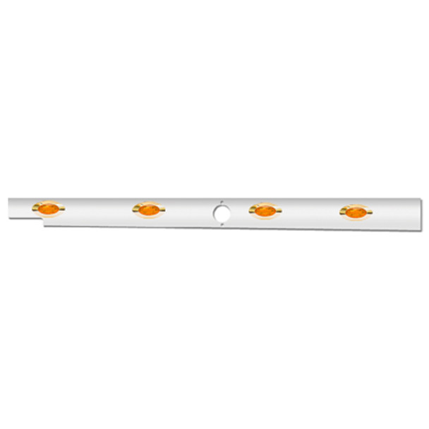 4 Inch Wide Cab Panels W/ 4 Elite Mini Amber Lights For Peterbilt 579