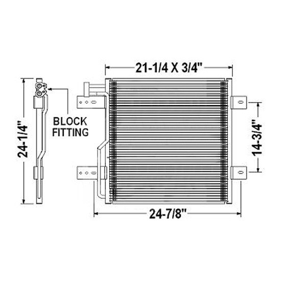 BESTfit AC Condenser 21 X 24 Inch For International DuraStar, 4100-4400, 500-8000 & Ford F650-F750