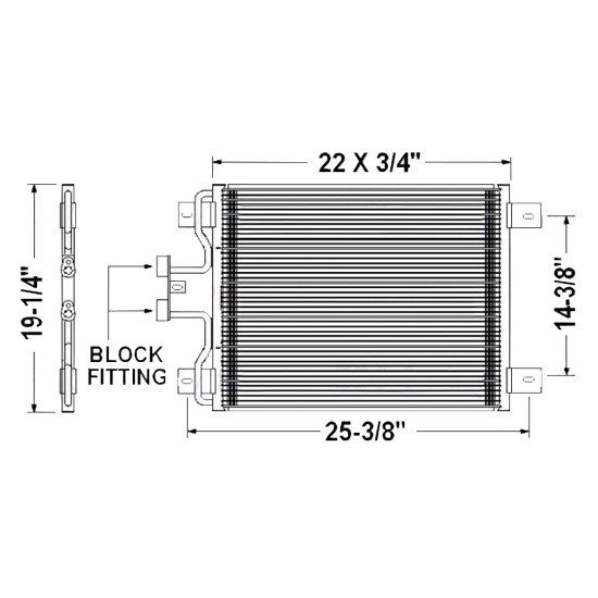 BESTfit AC Condenser 22 X 18.25 Inch For International 5000, 7000, 8000 & Ford F650-F750