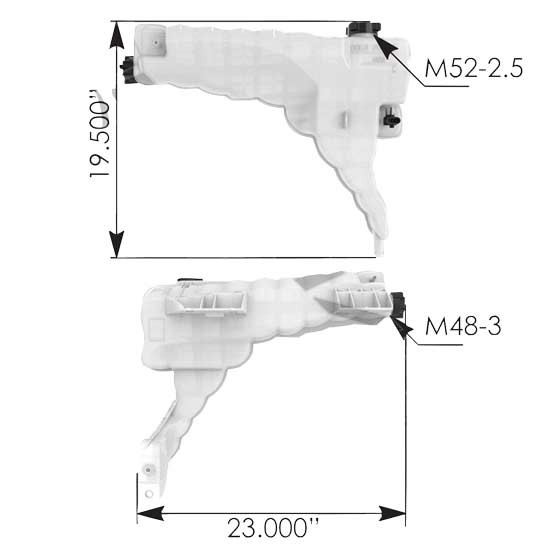 BESTfit Coolant Reservoir-Replaces DR104002 For Peterbilt 579, Kenworth T680 & T880 2013-2021
