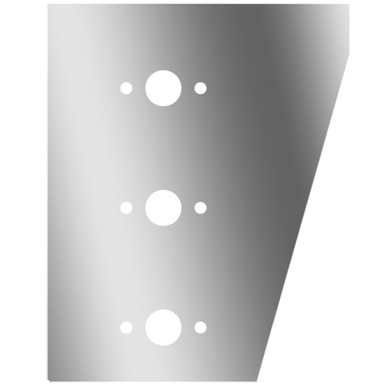 3 Inch Stainless Steel Wide Cowl Panels W/ 6 P1 Light Holes For Peterbilt 378, 379