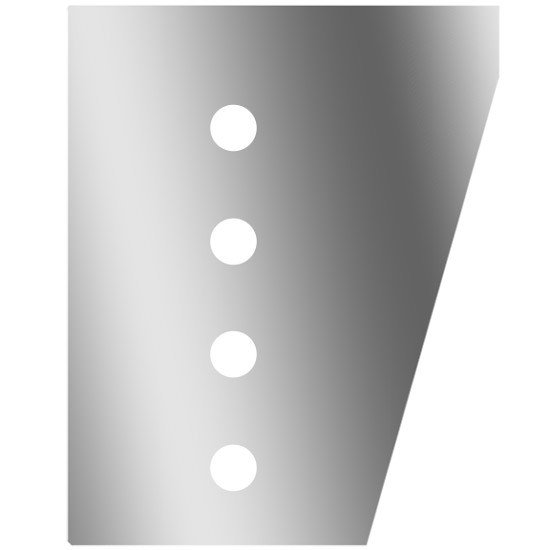 3 Inch Stainless Steel Wide Cowl Panels W/ 8 - 2 Inch Light Holes For Peterbilt 378, 379
