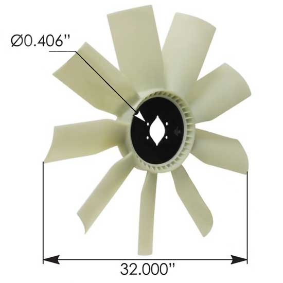 32 Inch Fan Blade, 2.56 Inch Pilot Hole Replaces 3520182C1, 3625639C1, 05-19754-256