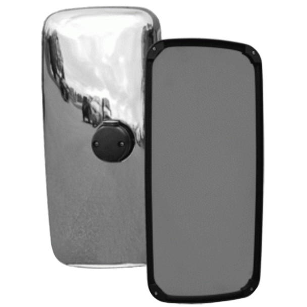 Chrome Plastic Aero Side View Mirror Head, 8 X 17 Inch For Freightliner & International