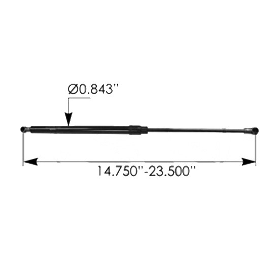 BESTfit 23.5 Inch Hood Shock For Volvo & Mack