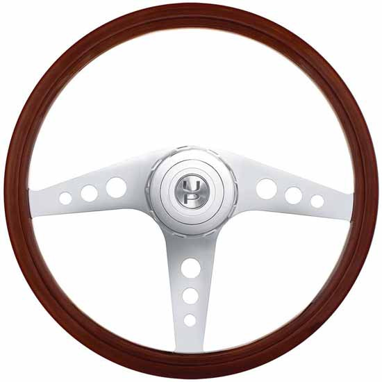 18 Inch GT Style Wood Steering Wheel W/ Hub & Horn Button Kit For 2006