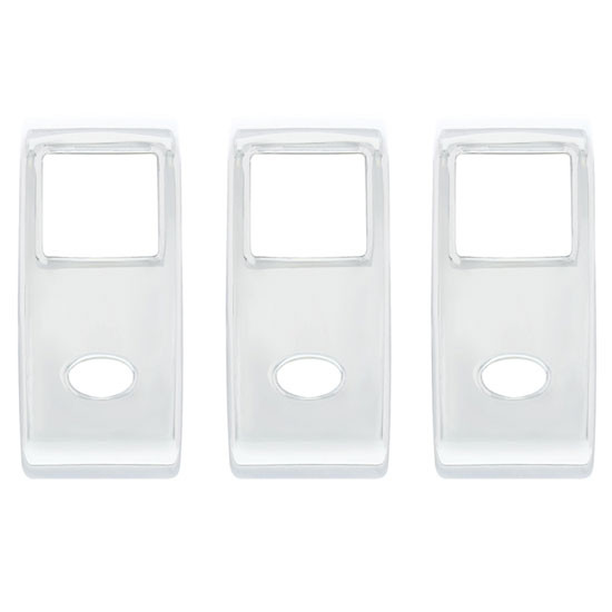 Chrome Rocker Switch Covers With 2 Openings For Peterbilt 579, 567 & 587