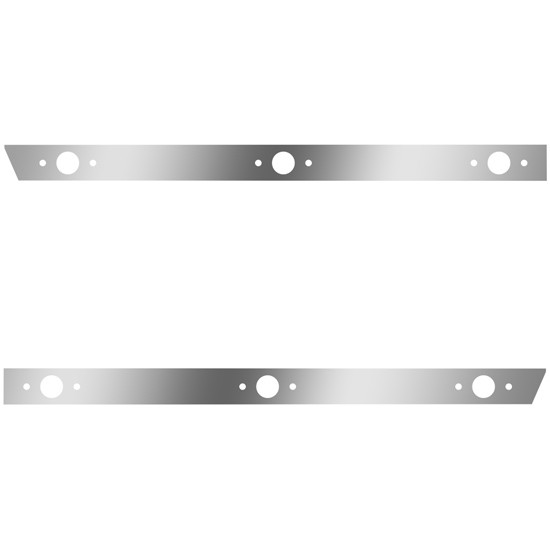 3 Inch Stainless Steel Cab Panels W/ 6 P1 Light Holes For Peterbilt 386 W/ Rear-Mount Exhaust