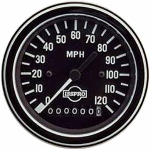 Isspro 3.375 Inch Chrome Electric Speedometer  120 MPH