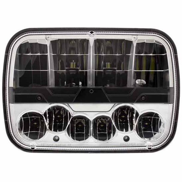 5 X 7 Inch High Power LED Headlight With Poly Lens, Housing - 600 Lumen Low Beam 1100 Lumen High Beam 5 X 7 Inch High Power LED Headlight With Poly Lens, Housing - 600 Lumen Low Beam 1100 Lumen High Beam