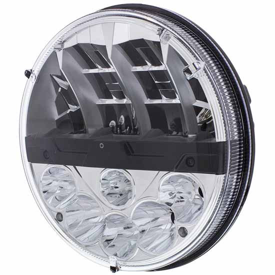 7 Inch Round High Power LED Headlight With 500 Lumen Low Beam, 950 Lumen High Beam