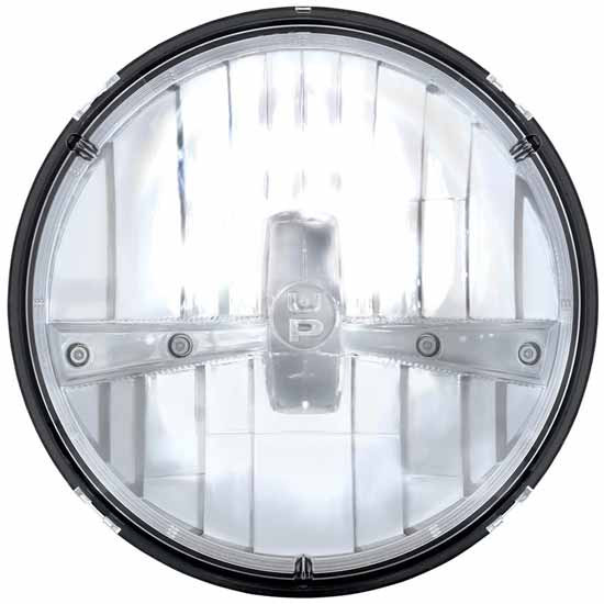 7 Inch Round High Power LED Dual Function Headlight With 5 Phillips Lumi LEDs - Chrome