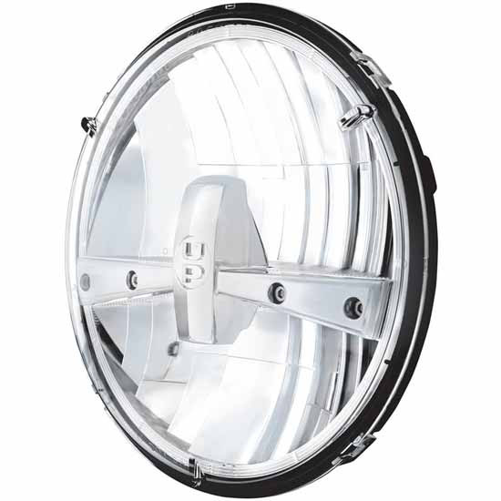 7 Inch Round High Power LED Dual Function Headlight With 5 Phillips Lumi LEDs - Chrome