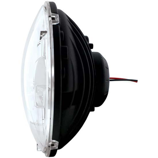 7 Inch Round High Power LED Dual Function Headlight With 5 Phillips Lumi LEDs - Chrome