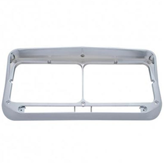 Chrome Rectangular Dual Headlight Bezel W/ Visor LED Cutout