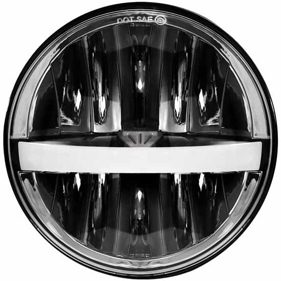 RIDROID 5.75" Round Black LED Headlight – High/Low Beam + DRL, H4 Plug & Play For Motorcycles