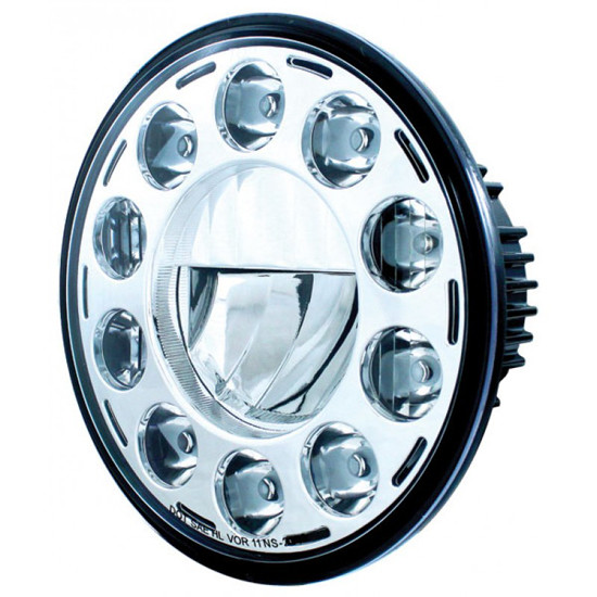 7 Inch Round 11 Diode Chrome Crystal High Power LED Headlight