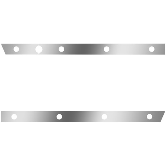 3 Inch Stainless Steel Cab Panels W/ 8 - 2 Inch Light Holes For Peterbilt 386 W/ Cab-Mount Exhaust