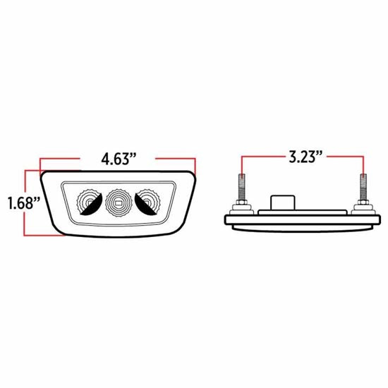 Amber-Clear LED Cab Light With 3 Diodes For Peterbilt 567, 579, Kenworth T680, T880, W990