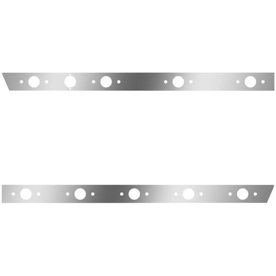 2.5 Inch Stainless Steel Cab Panels W/ 9 Total P1 Light Holes For Peterbilt 386 W/ Rear-Mount Exhaust