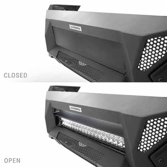 Go Rhino Black Element Front Bumper, 14 Gauge W/ Power Bar For Toyota Tacoma