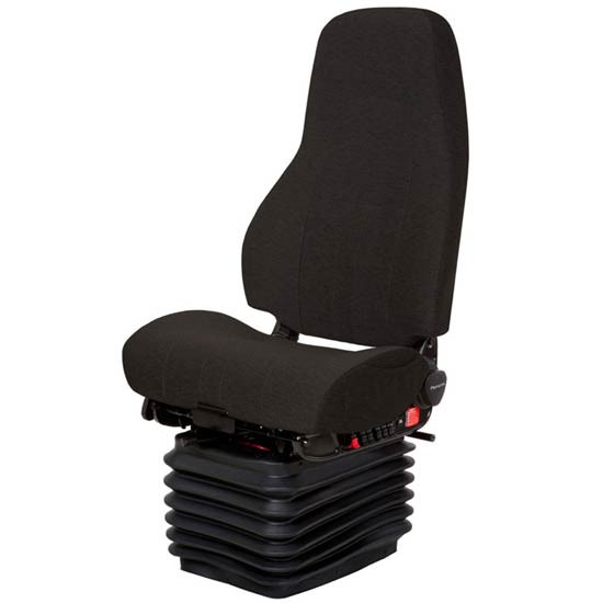 National Admiral High Back Passenger Air Seat Standard Base W/ Swivel, Back Cycler, Heat  - Black Mordura Cloth