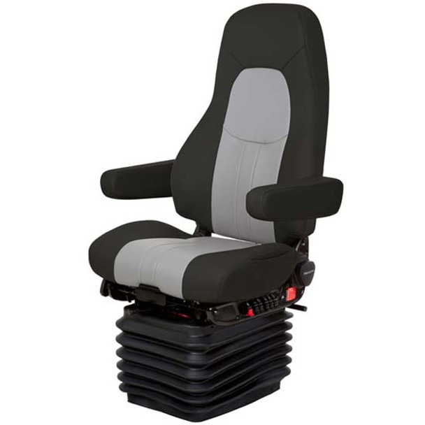 National Admiral Air High Back Passenger Seat Standard Base W/ Swivel, Bellows, Heat, Wide Back, Armrests - Raven Wing Black & Gray 2 Tone Ultraleather National Admiral Air High Back Passenger Seat Standard Base W/ Swivel, Bellows, Heat, Wide Back, Armrests - Raven Wing Black & Gray 2 Tone Ultraleather