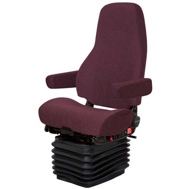 National Admiral High Back Passenger Air Seat W/ Swivel, Dual Armrests, Back Cycler, Heat, Bellows - Cajun Red Mordura Cloth National Admiral High Back Passenger Air Seat W/ Swivel, Dual Armrests, Back Cycler, Heat, Bellows - Cajun Red Mordura Cloth