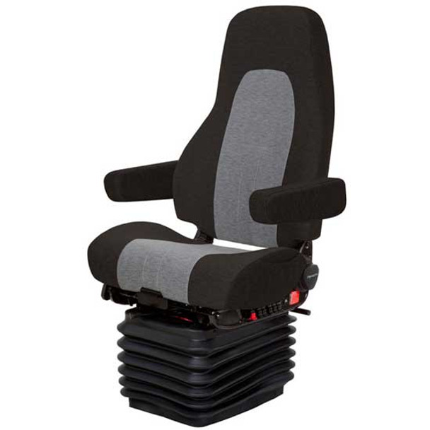 National Admiral High Back Seat Standard Base W/ Passenger Swivel, Armrests, Bellows, Heat, Wide Back - Black & Slate Dust Gray 2 Tone Mordura Cloth National Admiral High Back Seat Standard Base W/ Passenger Swivel, Armrests, Bellows, Heat, Wide Back - Black & Slate Dust Gray 2 Tone Mordura Cloth