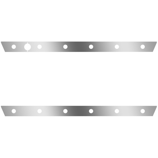 2.5 Inch Stainless Steel Cab Panels W/ 12 - 3/4 Inch Light Holes W/ Hole For Block Heater For Peterbilt 386 W/ Cab-Mount Exhaust