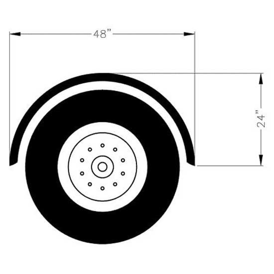 Merritt 48 Inch Smooth Aluminum Full Radius Fender W/ Ribs