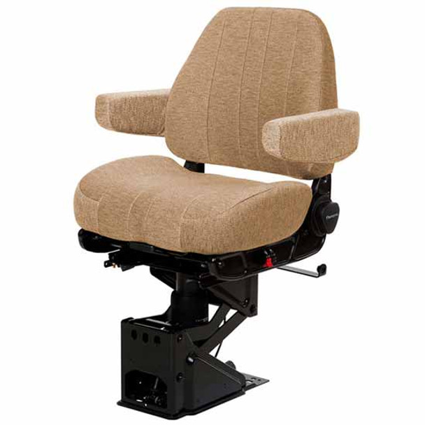 Orient Blue Mordura Cloth Captain Air Low Back Seat Standard Base W/ Arm Rest, Air Lumbar Support, Back Cycler, W/O Back Cycler, & Bellows