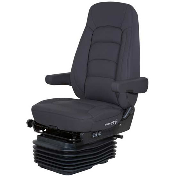 Bostrom Black Genuine Leather Wide Ride +Serta LoPro Suspension Hi Back Seat W/ Heat + Vent & Armrests
