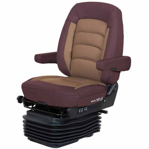 Bostrom Wide Ride +Serta LoPro Suspension Mid Back Seat W/ Armrests - Red/Tan Ultra-Leather Bostrom Wide Ride +Serta LoPro Suspension Mid Back Seat W/ Armrests - Red/Tan Ultra-Leather