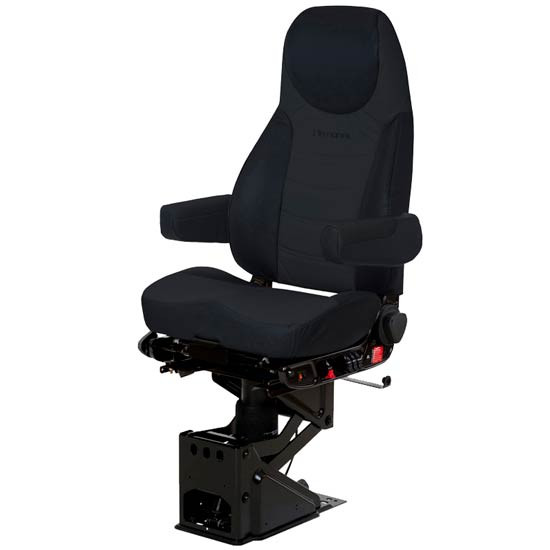 Raven Wing Black Ultraleather Corsair Air High Back Seat Standard Base W/ Backcycler, Arm Rest, Air Lumbar Support, Back Cycler, Heat