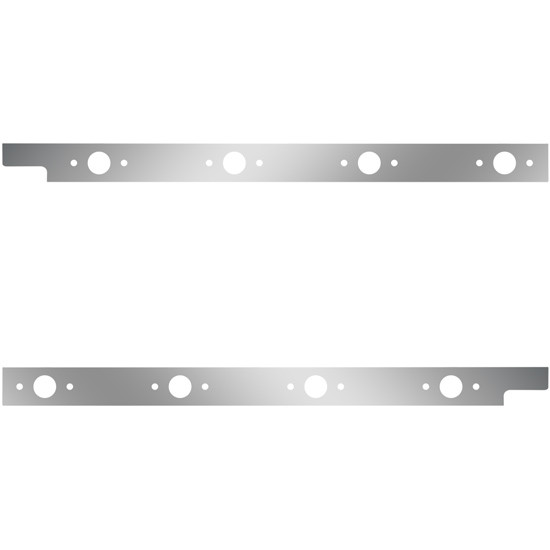 Stainless Steel Cab Panels W/ 8 P1 Light Holes For Peterbilt 567, 579 W/ Rear-Mount Exhaust