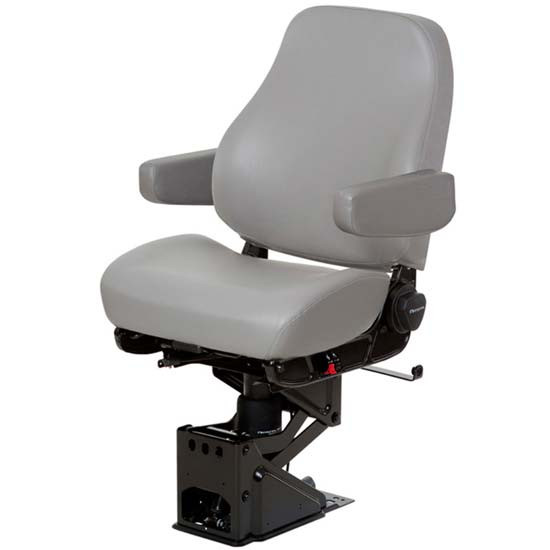 National Ensign Mid-Back Air Seat W/ Armrests  - Opal Gray Vinyl