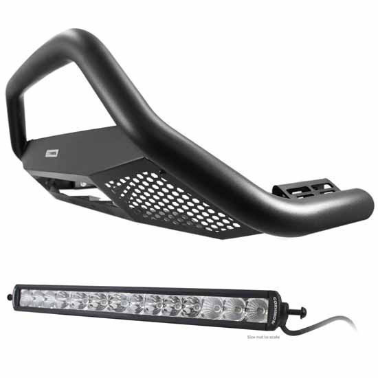 Go Rhino RC4 Light Ready Bull Bar and Skid Plate with 20 Inch SR LED Light For Chevrolet Silverado 24500HD, 3500HD